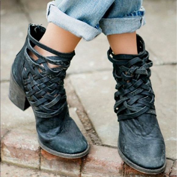 Free People Shoes - Free People 'Carrera' Strappy Heel Leather Bootie